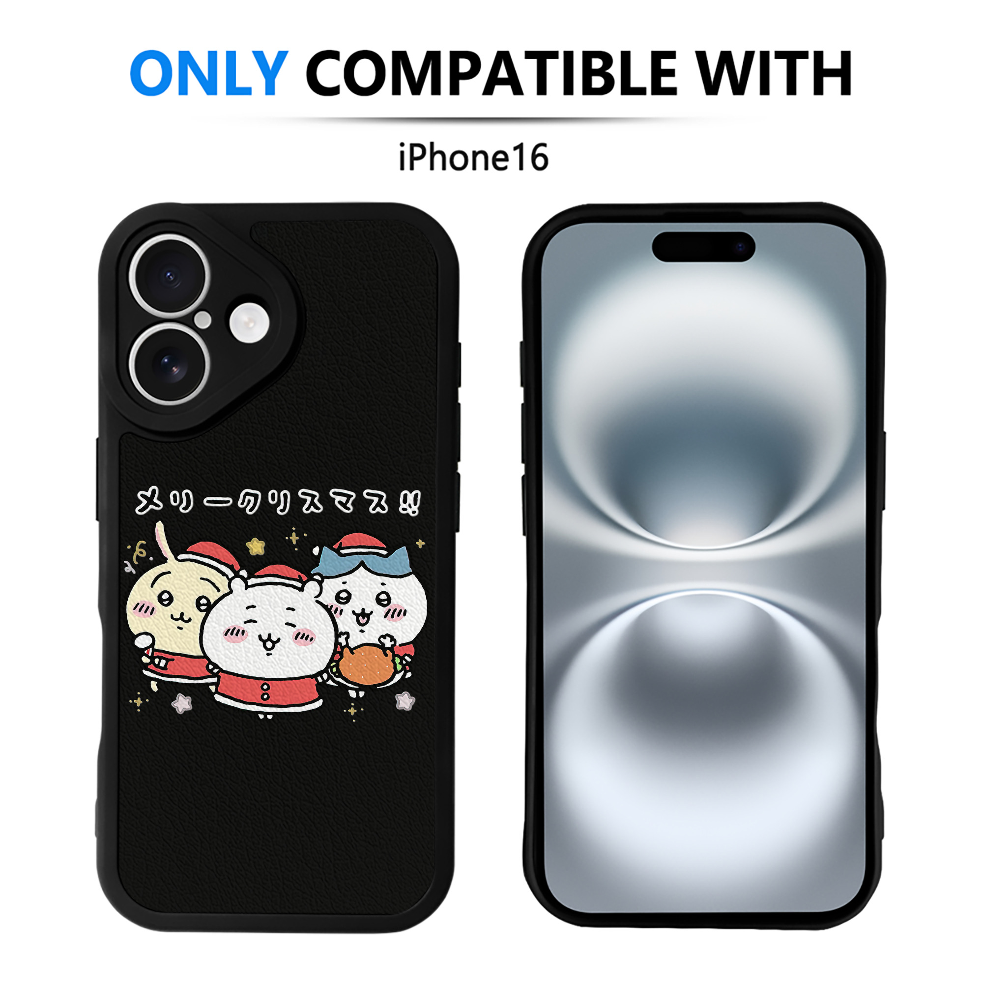 （画像用） ちいかわ ハチワレ Chii-kawa hachiware 【iPhone 16シリーズ対応】シリコンスマホケース（レザー調） 材質：シリコン